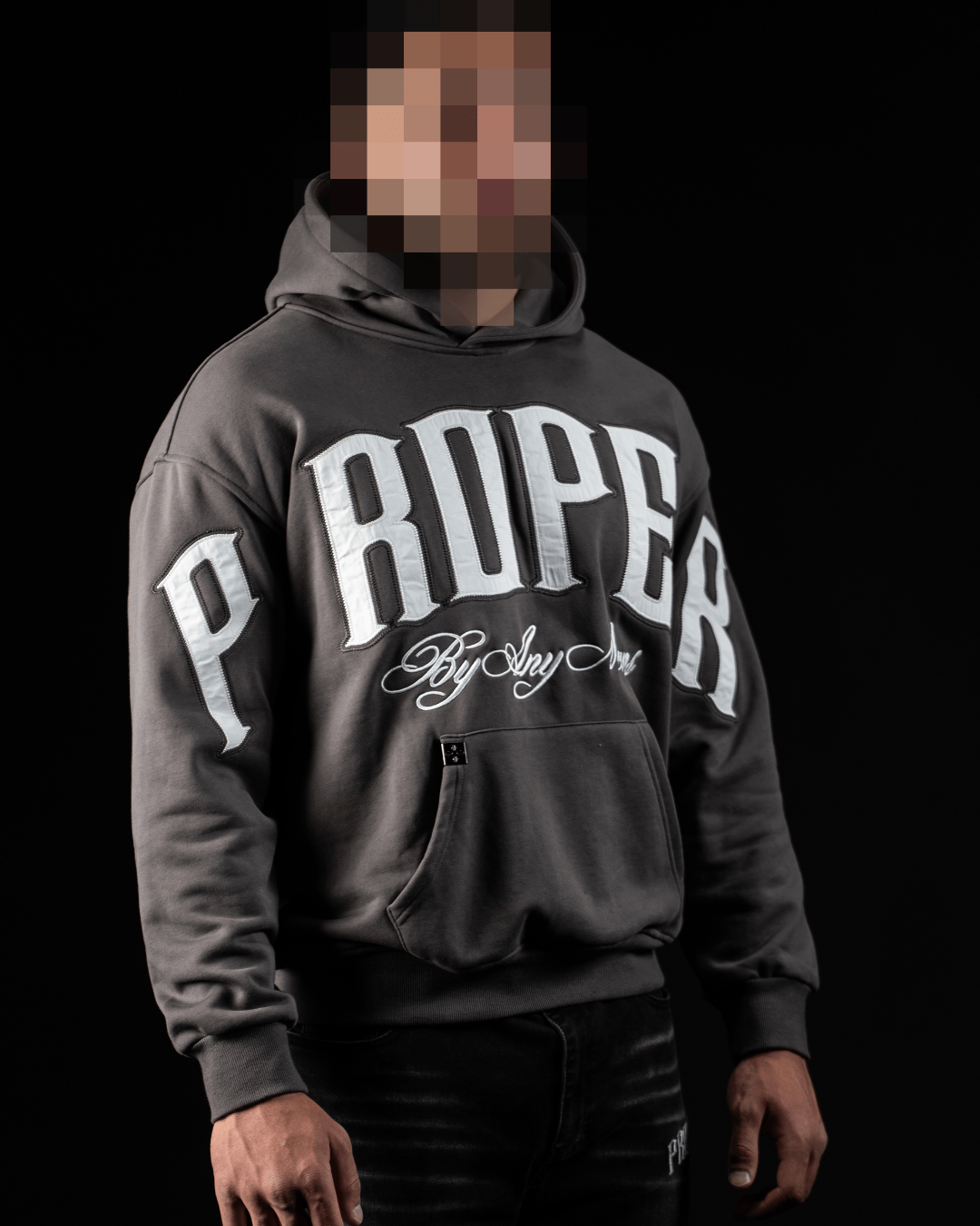 PROPER BY ANY MEANS HOODIE CHARCOAL - Proper Streetwear