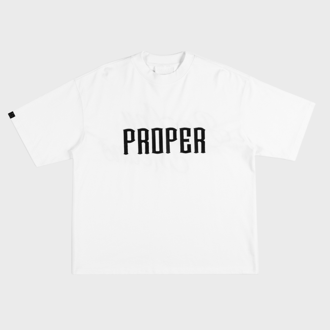 PROPER BY ANY MEANS OVERSIZED TEE WHITE - Proper Streetwear