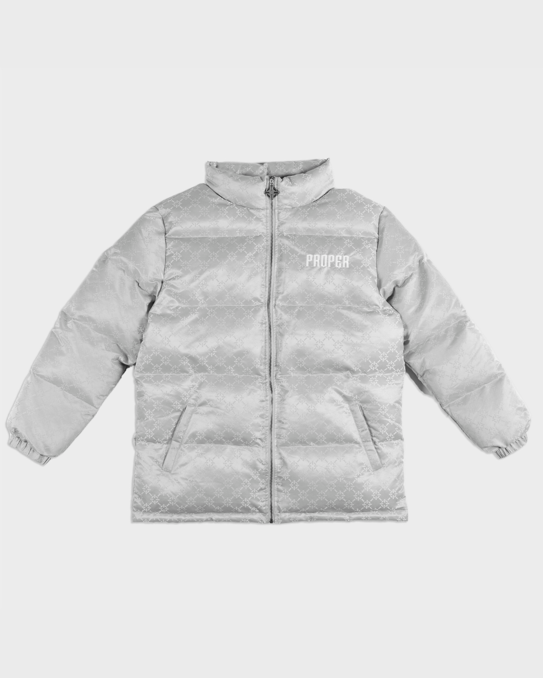 PROPER BY ANY MEANS PUFFER JACKET GREY - Proper Streetwear