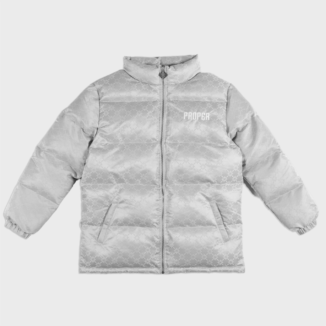 PROPER BY ANY MEANS PUFFER JACKET GREY - Proper Streetwear