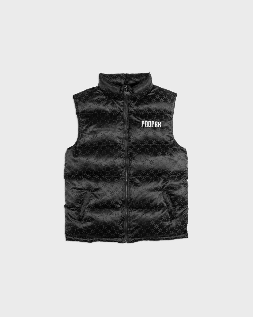 PROPER BY ANY MEANS PUFFER VEST BLACK - Proper Streetwear