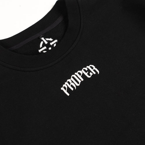 PROPER CREWNECK BLACK - Proper Streetwear