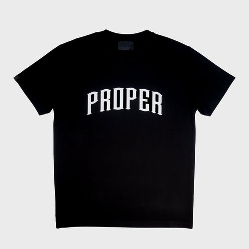 PROPER CURVED FITTED TEE BLACK - Proper Streetwear