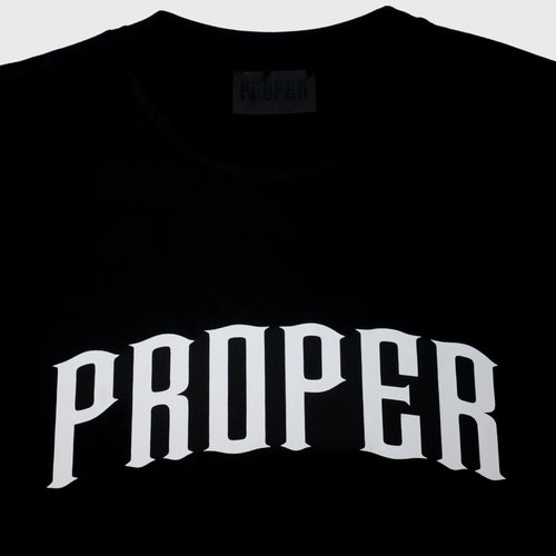 PROPER CURVED FITTED TEE BLACK - Proper Streetwear