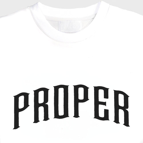 PROPER CURVED FITTED TEE WHITE - Proper Streetwear