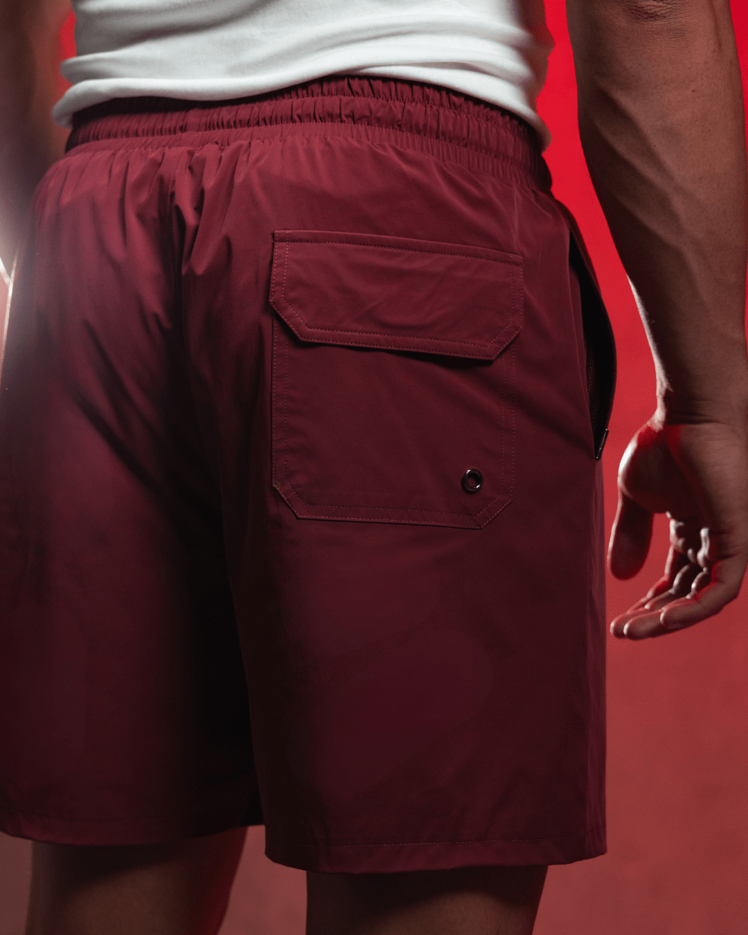 PROPER CURVED SWIM SHORTS CRIMSON - Proper Streetwear