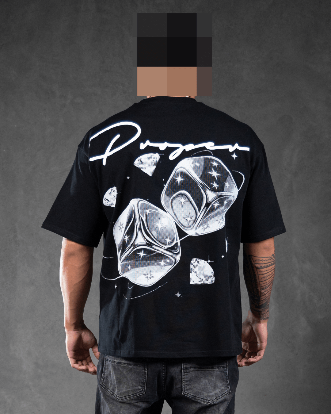 PROPER DICE GRAPHIC OVERSIZED TEE BLACK - Proper Streetwear