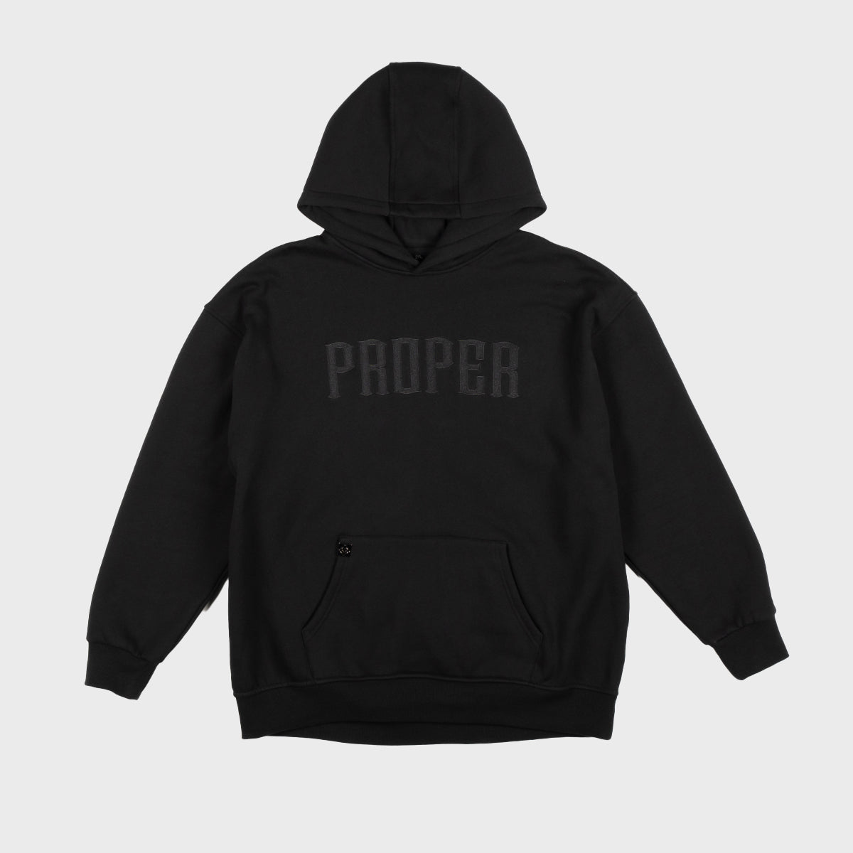 PROPER EMBROIDERY HOODIE BLACK - Proper Streetwear