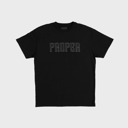 PROPER FITTED EMBROIDERY TEE BLACK - Proper Streetwear