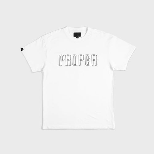 PROPER FITTED EMBROIDERY TEE WHITE - Proper Streetwear