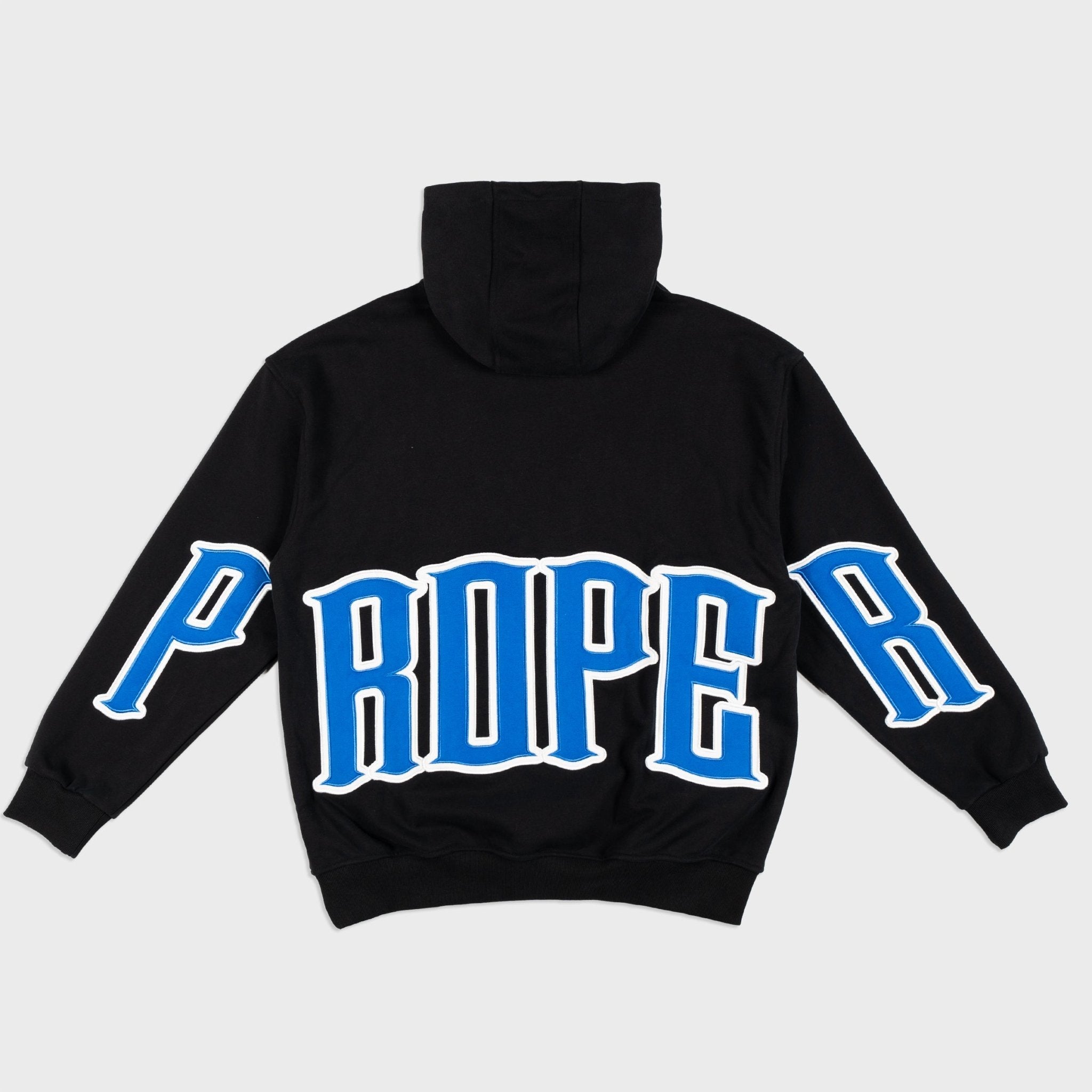 PROPER GENERAL HOODIE BLACK/BLUE - Proper Streetwear