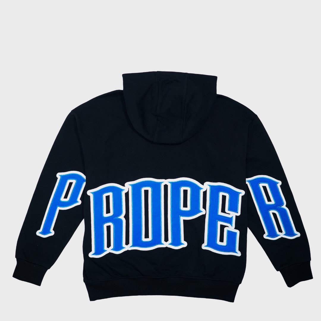 PROPER GENERAL HOODIE BLACK/BLUE - Proper Streetwear