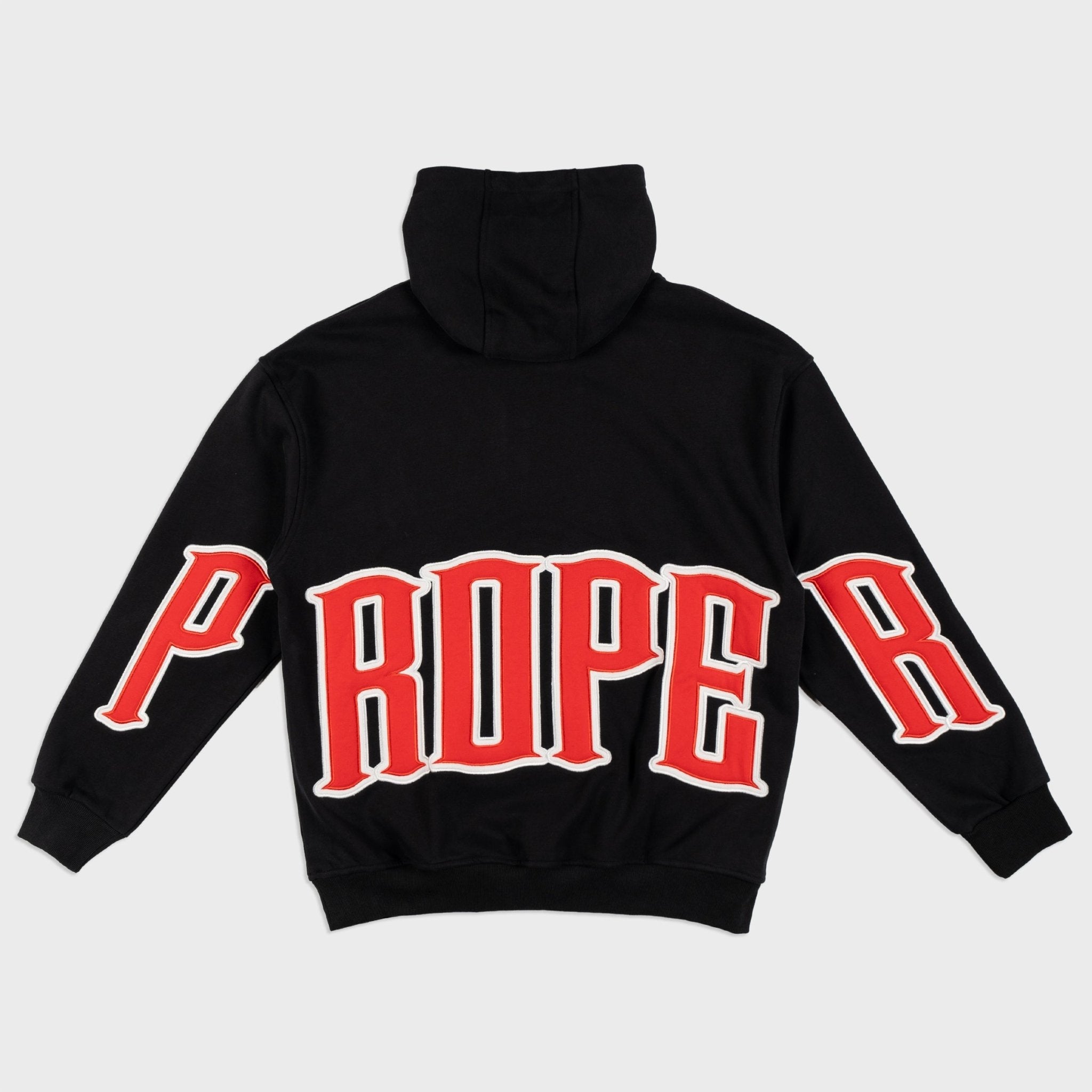 PROPER GENERAL HOODIE BLACK/RED - Proper Streetwear
