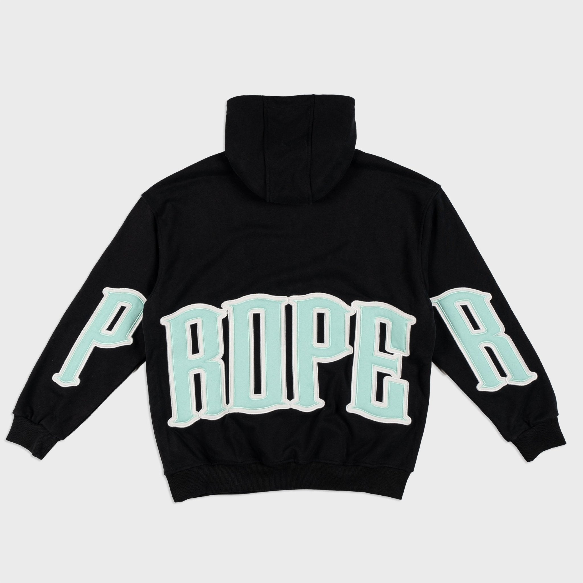 PROPER GENERAL HOODIE BLACK/TIFFANY BLUE - Proper Streetwear