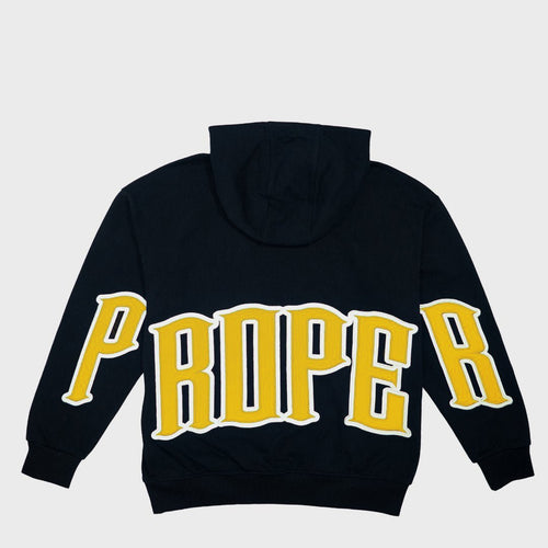 PROPER GENERAL HOODIE BLACK/YELLOW - Proper Streetwear