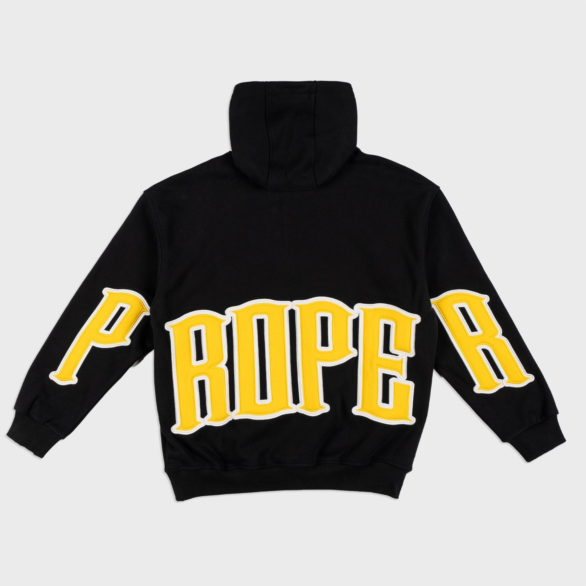 PROPER GENERAL HOODIE BLACK/YELLOW - Proper Streetwear