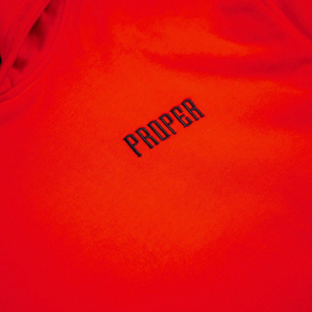 PROPER GENERAL HOODIE RED/BLACK - Proper Streetwear