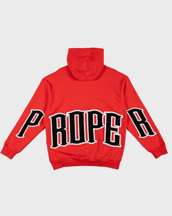 PROPER GENERAL HOODIE RED/BLACK - Proper Streetwear