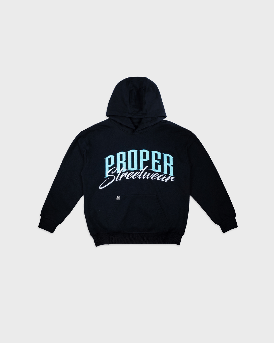 PROPER KIDS SIGNATURE HOODIE SET BLACK/ICY BLUE - Proper Streetwear