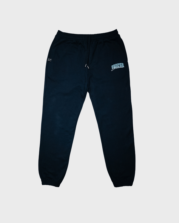 PROPER KIDS SIGNATURE HOODIE SET BLACK/ICY BLUE - Proper Streetwear