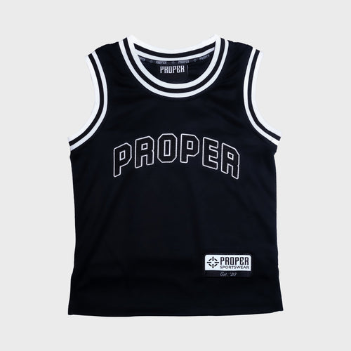 PROPER KIDS STREET JERSEY BLACK/WHITE - Proper Streetwear