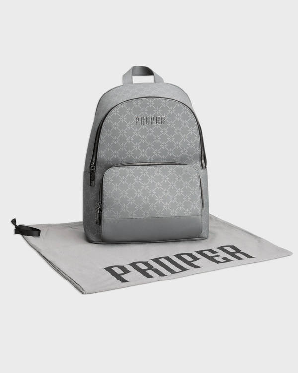 PROPER LEATHER BACKPACK GREY - Proper Streetwear