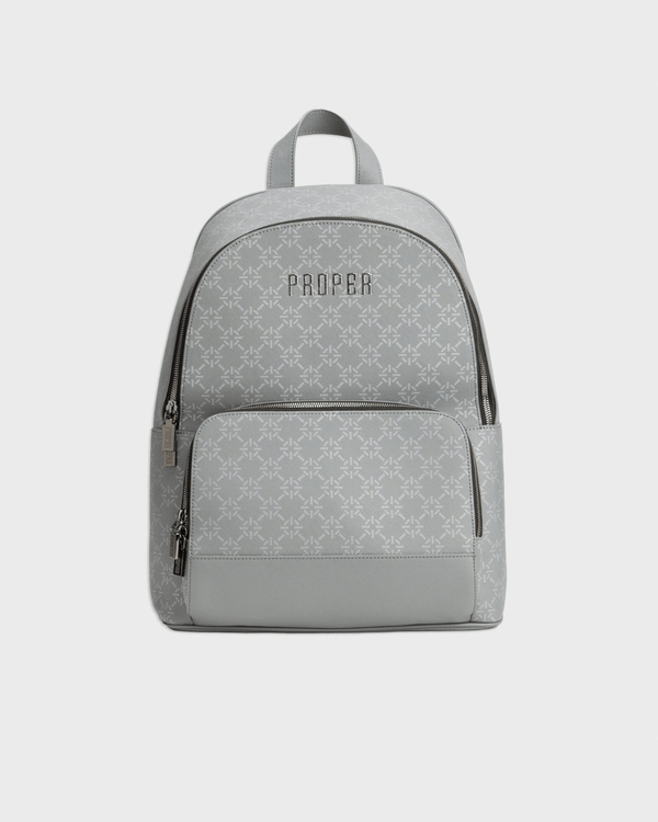 PROPER LEATHER BACKPACK GREY - Proper Streetwear