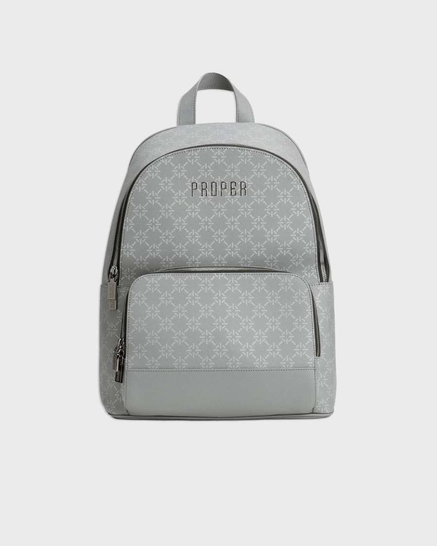PROPER LEATHER BACKPACK GREY - Proper Streetwear