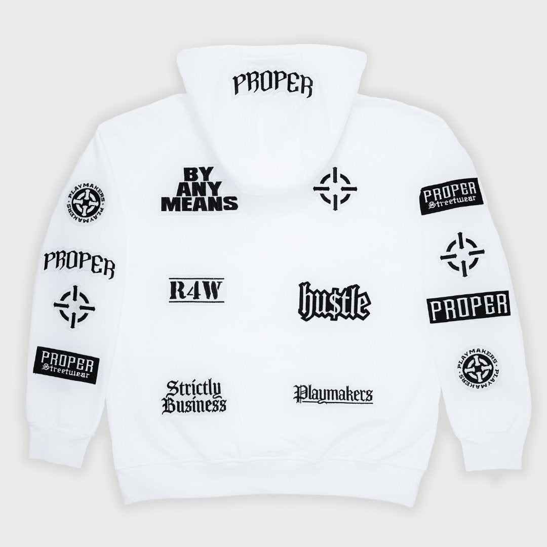 PROPER LOGO HOODIE WHITE - Proper Streetwear