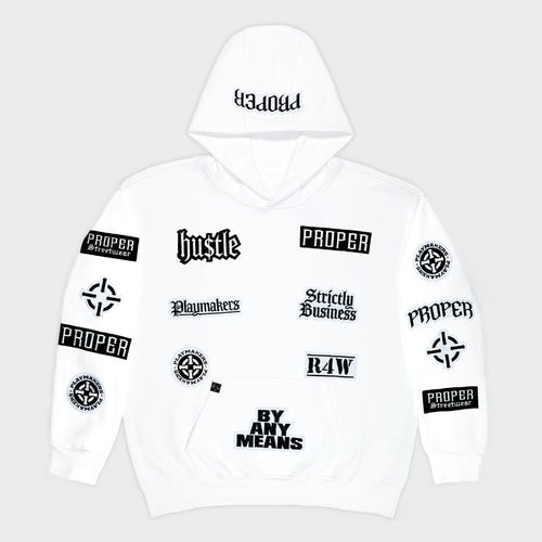 PROPER LOGO HOODIE WHITE - Proper Streetwear