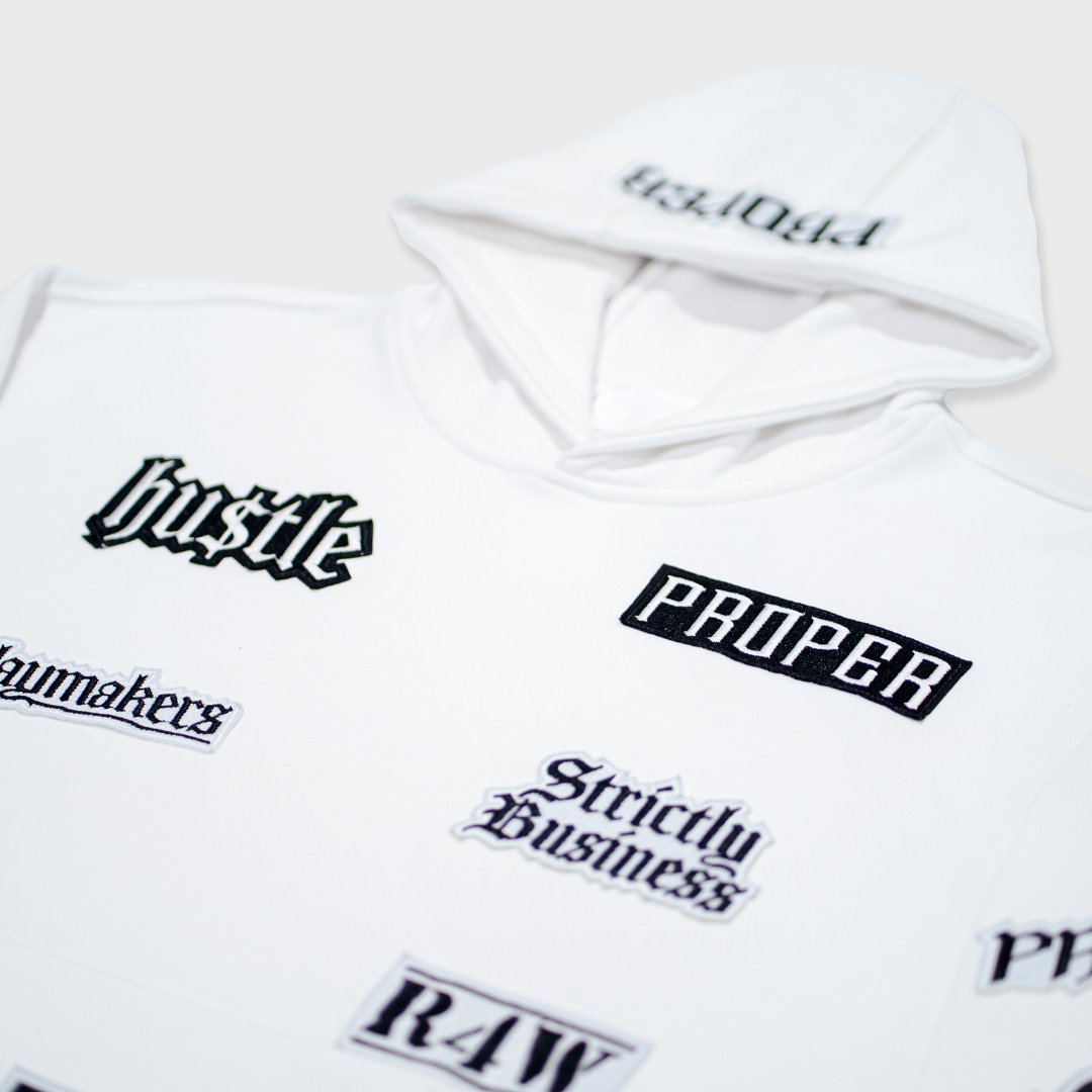 PROPER LOGO HOODIE WHITE - Proper Streetwear