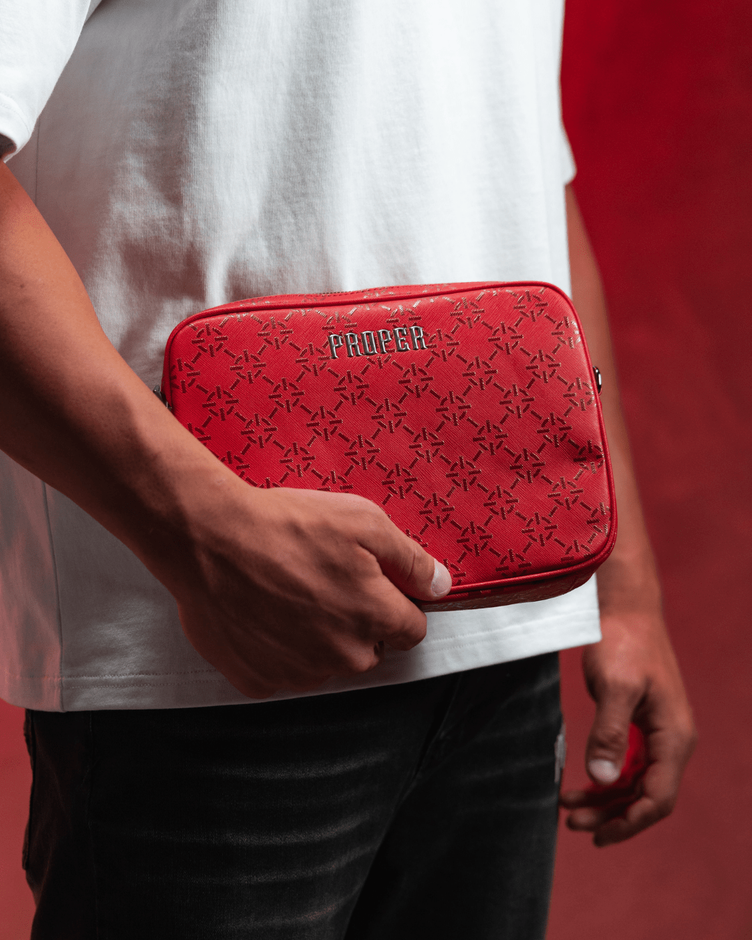 PROPER MONOGRAM MESSENGER BAG RED - Proper Streetwear