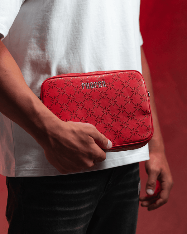PROPER MONOGRAM MESSENGER BAG RED - Proper Streetwear