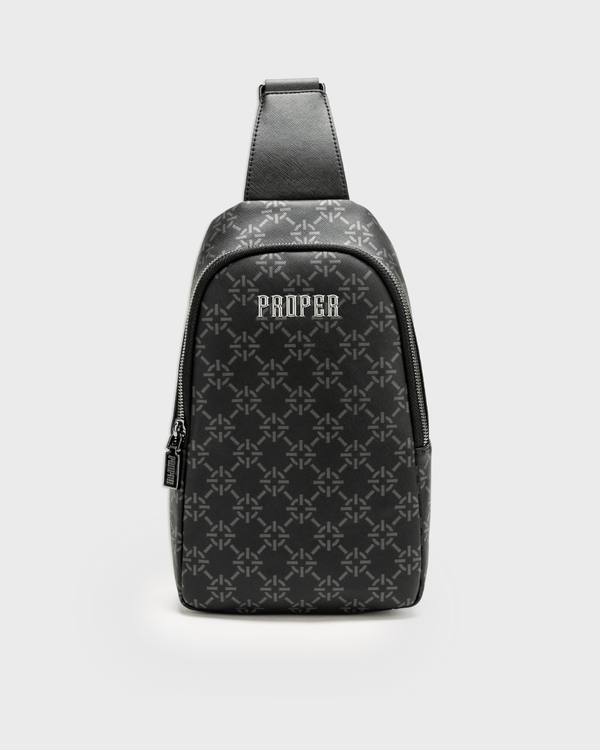 PROPER MONOGRAM SLING BAG BLACK - Proper Streetwear