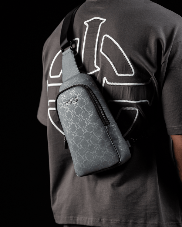 PROPER MONOGRAM SLING BAG GREY - Proper Streetwear