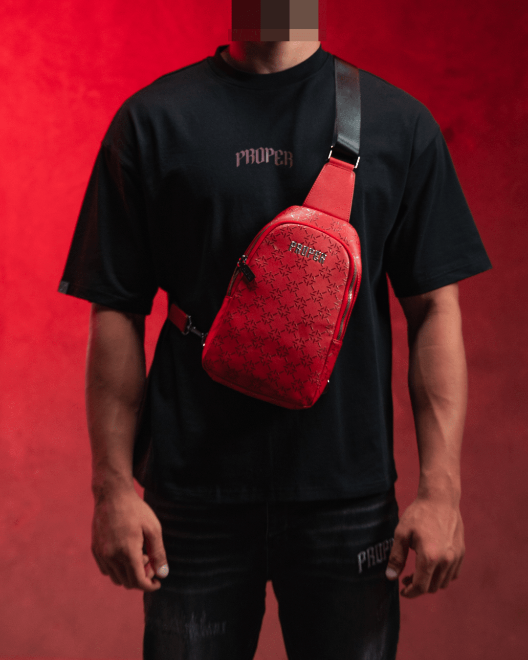 PROPER MONOGRAM SLING BAG RED - Proper Streetwear