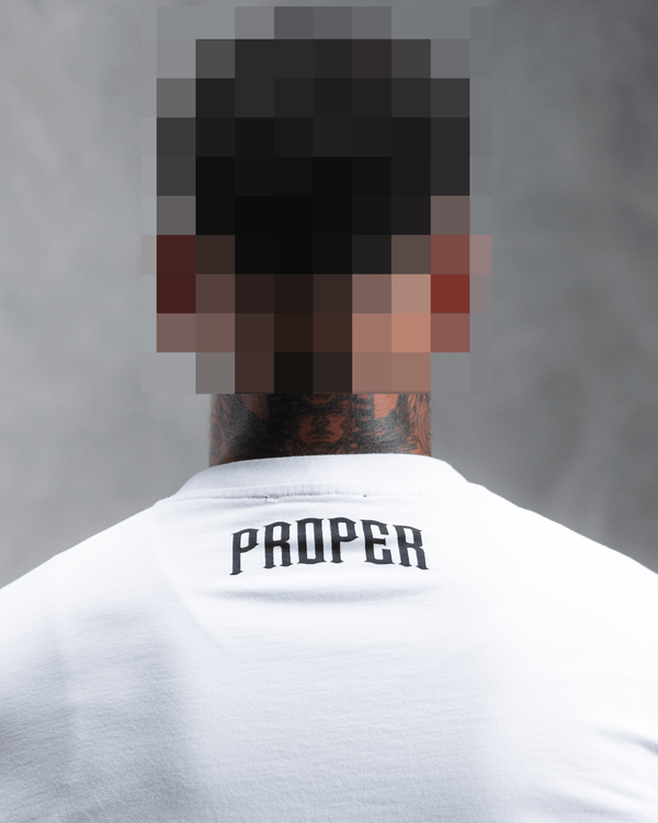 PROPER OFFSET FITTED TEE WHITE - Proper Streetwear