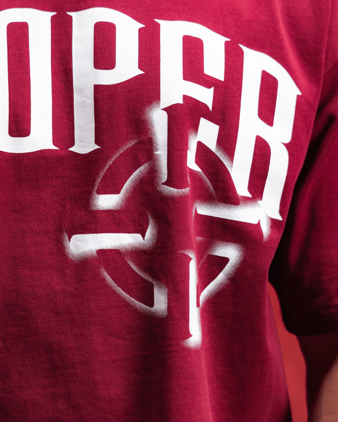 PROPER OFFSET OVERSIZED TEE CRIMSON - Proper Streetwear