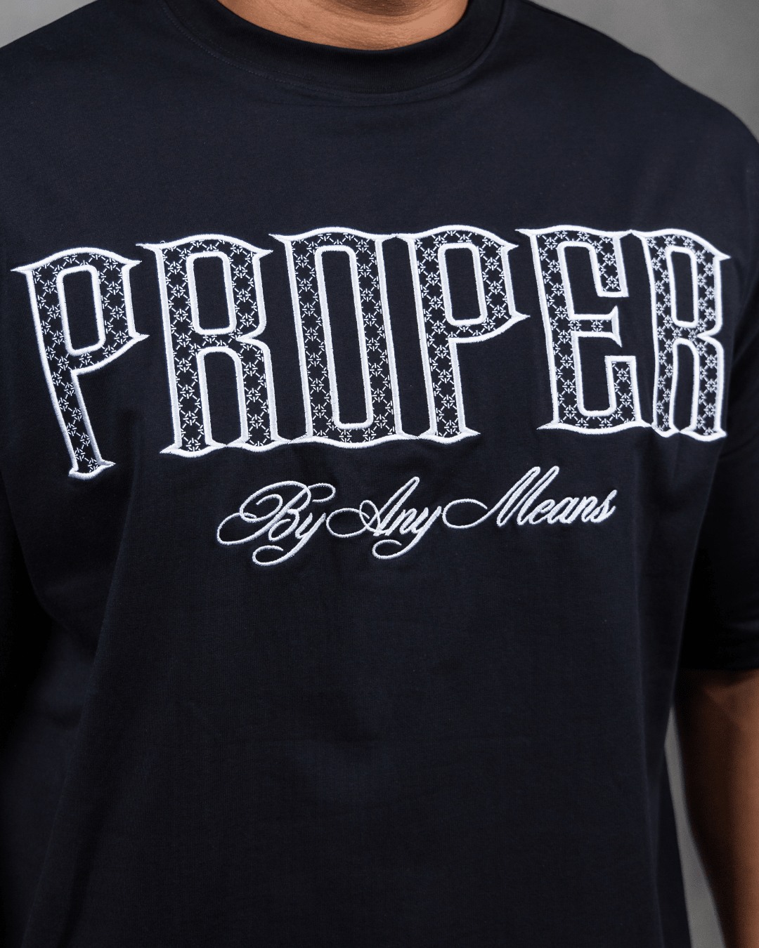 PROPER OG MONOGRAM OVERSIZED TEE BLACK - Proper Streetwear