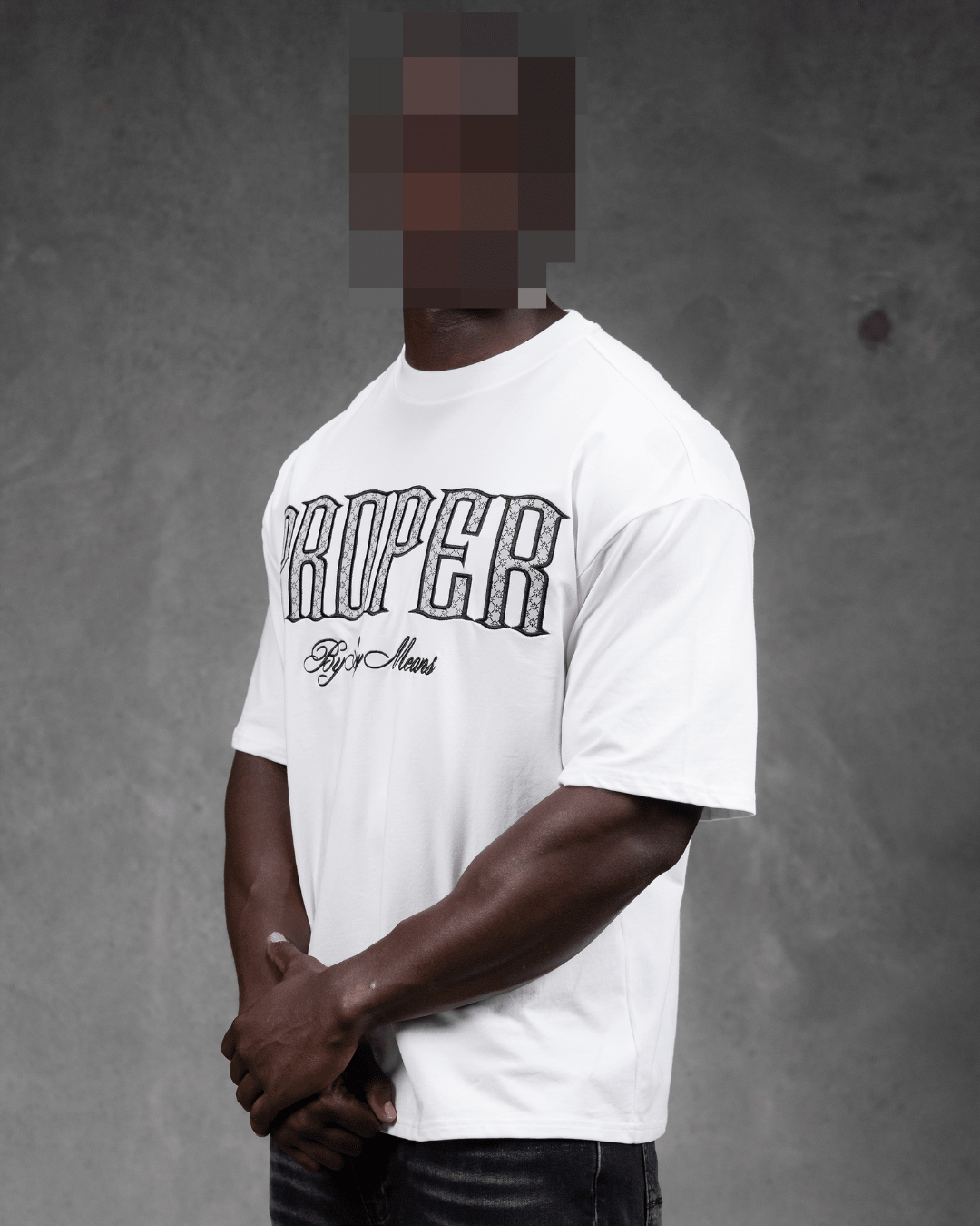 PROPER OG MONOGRAM OVERSIZED TEE WHITE - Proper Streetwear