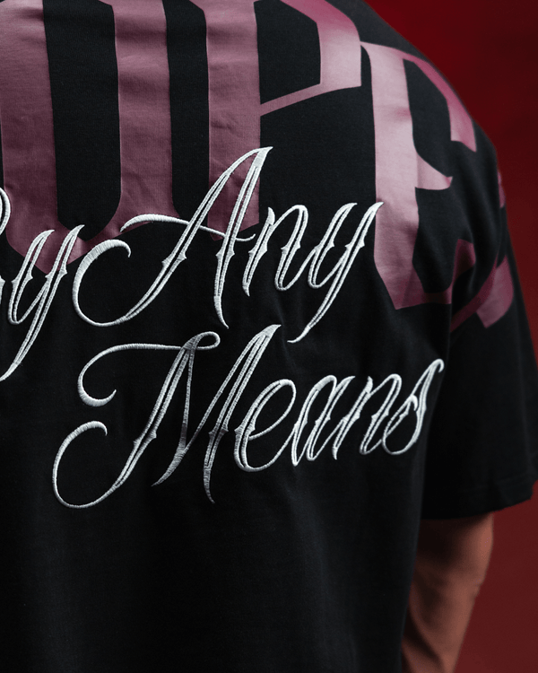 PROPER OG STATUS OVERSIZED TEE BLACK/CRIMSON - Proper Streetwear