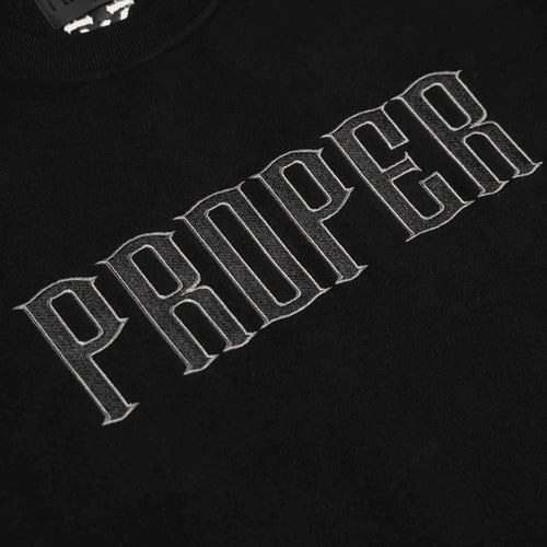 PROPER OUTLINE CREWNECK BLACK - Proper Streetwear