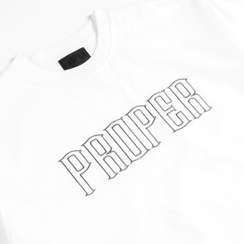 PROPER OUTLINE CREWNECK WHITE - Proper Streetwear