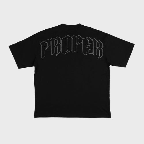 PROPER OVERSIZED OUTLINE TEE BLACK - Proper Streetwear