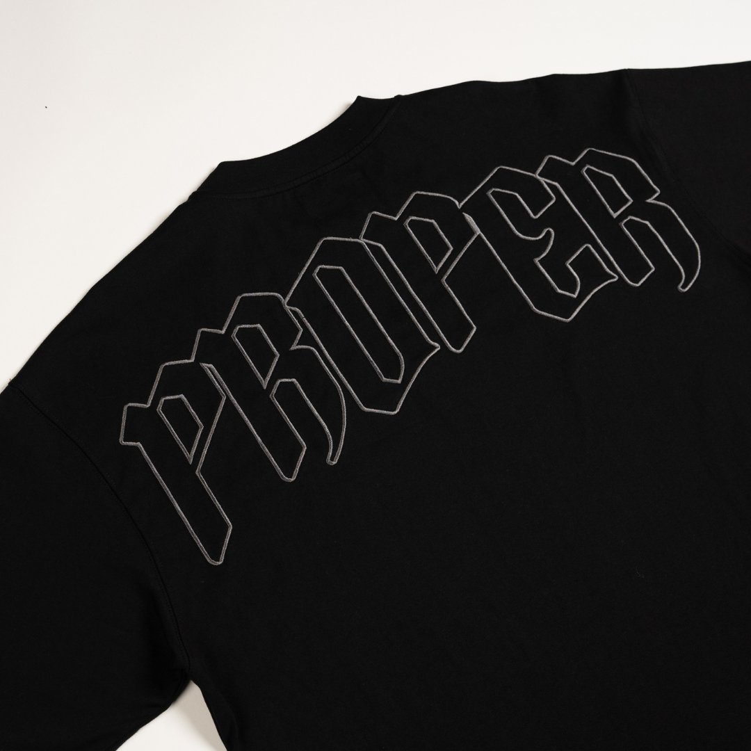 PROPER OVERSIZED OUTLINE TEE BLACK - Proper Streetwear