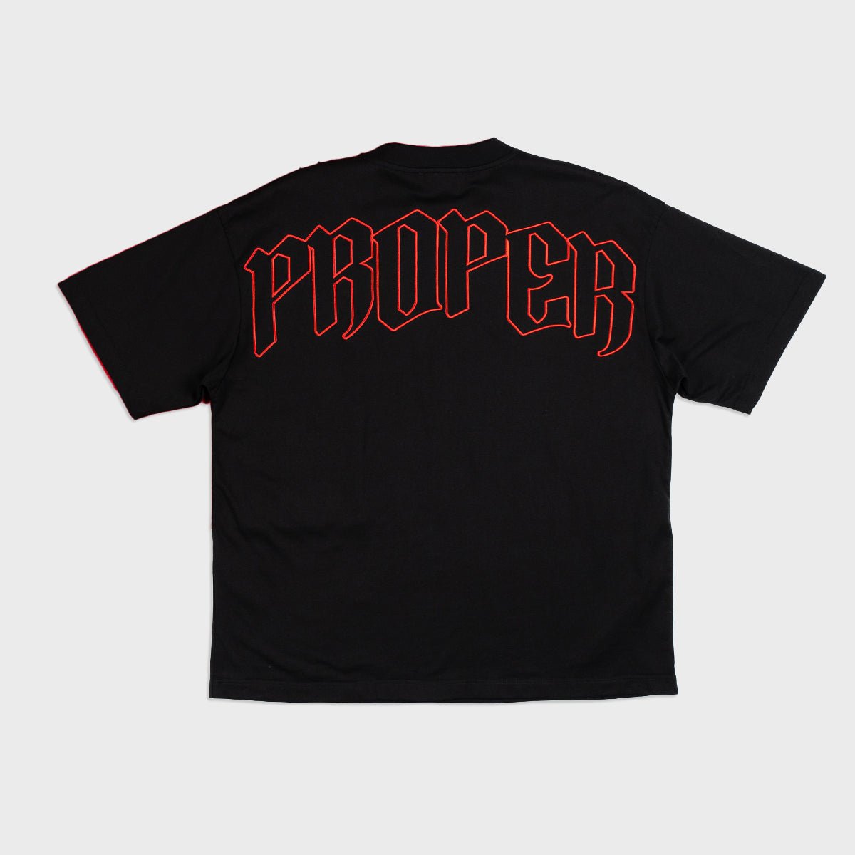 PROPER OVERSIZED OUTLINE TEE BLACK/RED - Proper Streetwear