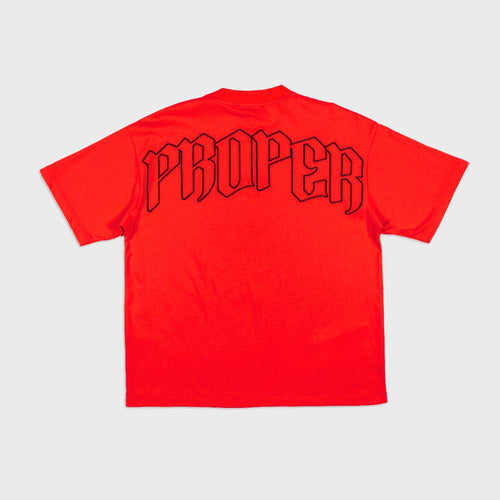 PROPER OVERSIZED OUTLINE TEE RED/BLACK - Proper Streetwear