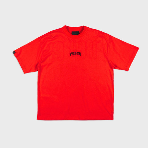 PROPER OVERSIZED OUTLINE TEE RED/BLACK - Proper Streetwear