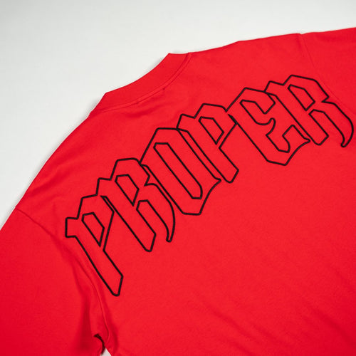 PROPER OVERSIZED OUTLINE TEE RED/BLACK - Proper Streetwear