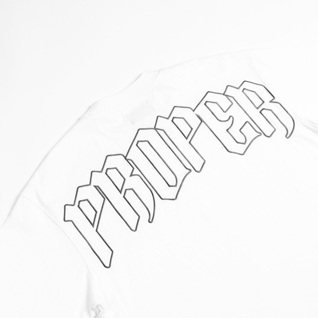 PROPER OVERSIZED OUTLINE TEE WHITE - Proper Streetwear